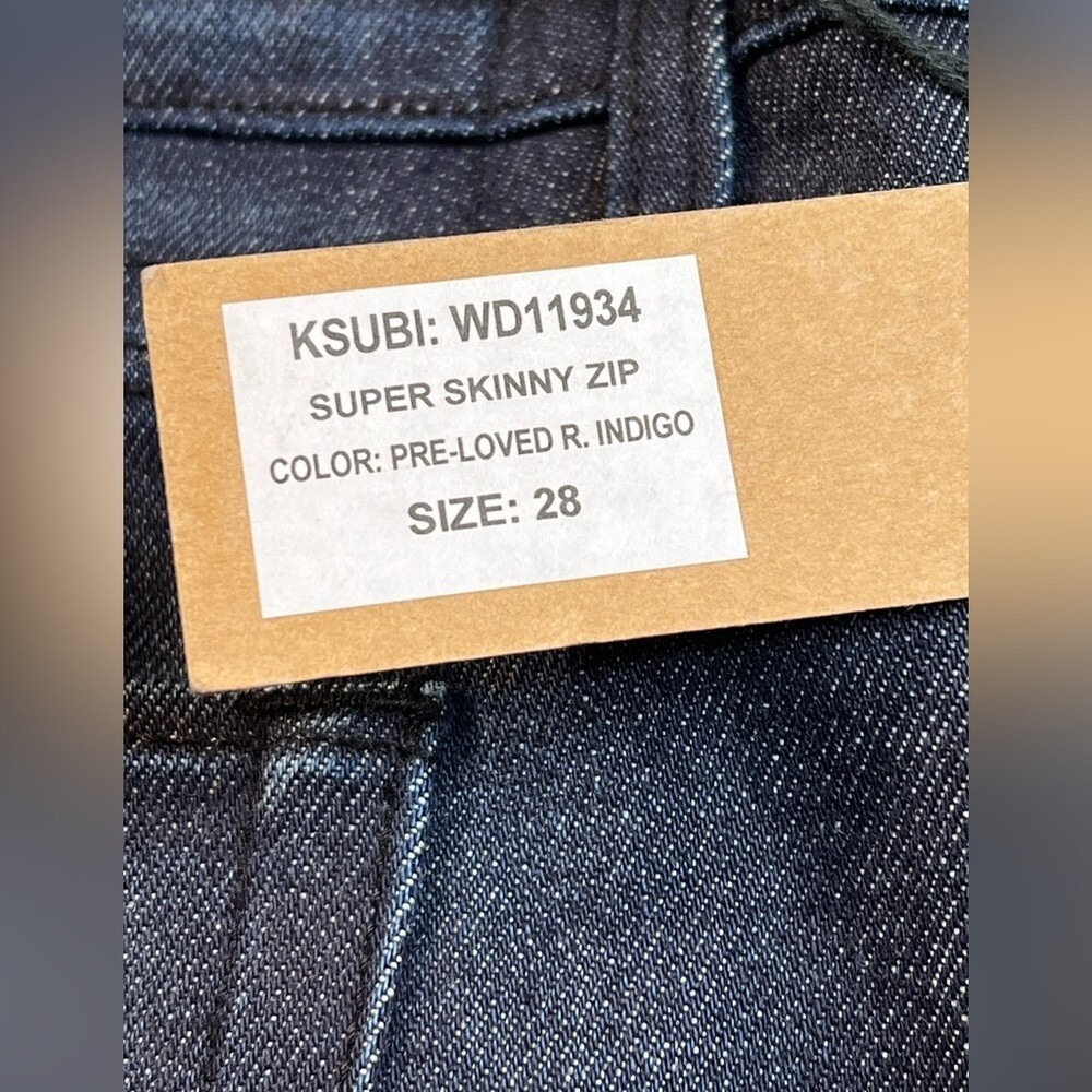 KSUBI Super Skinny Zip,‎ Color Pre-Loved R. Indigo, Sz 28, NWT - Picture 5 of 10